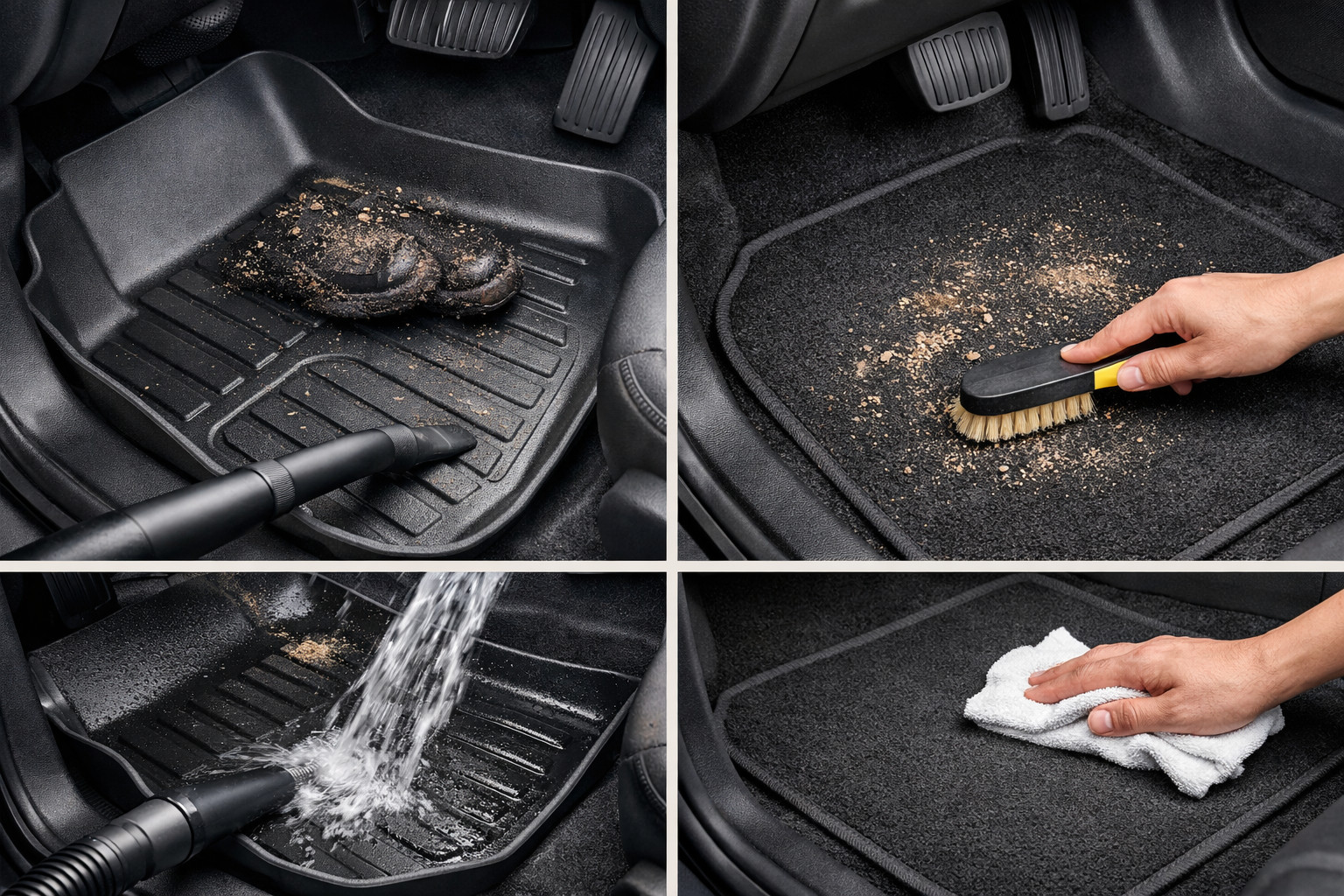 Rimmed or flat car mats: Which is better daily and easier to clean?