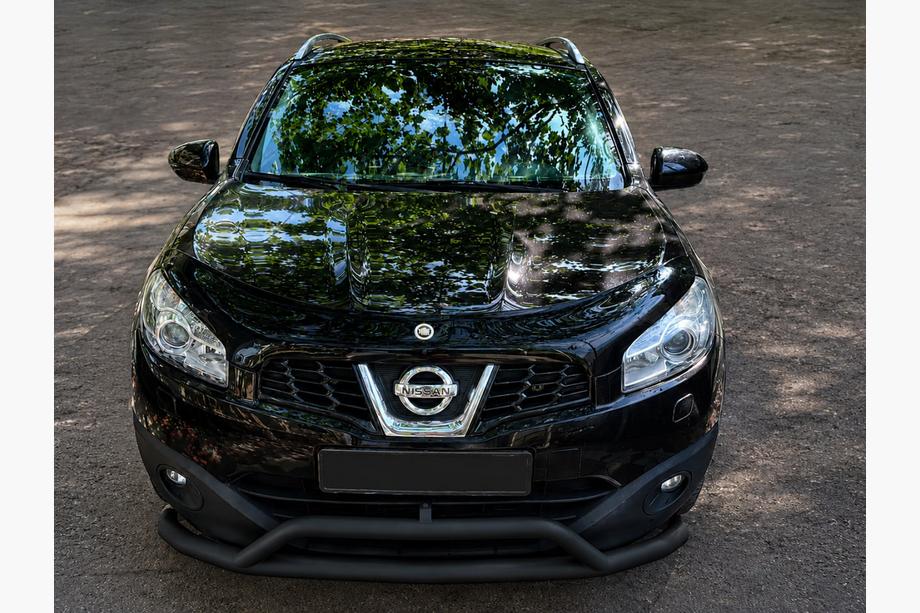 Nissan Qashqai 2007-2010 Front protection bar Black (stainless steel) Photo 1