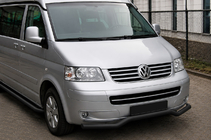 Volkswagen T5 Multivan 2003–2010 Front bull bar Wave Black (stainless steel) photo 1