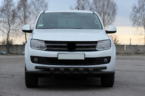 Volkswagen Amarok 2010-2022 Front bull bar F3-08.7 Black (stainless steel) photo 3