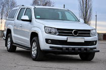 Volkswagen Amarok 2010-2022 Front bull bar F3-08.7 Black (stainless steel) photo 4