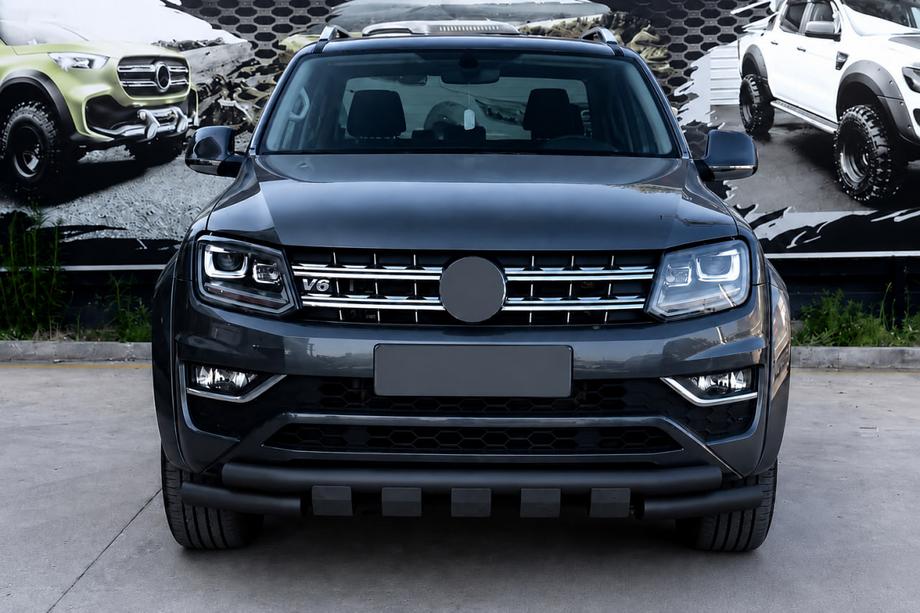 Volkswagen Amarok 2010-2022 Front bull bar F3-08.7 Black (stainless steel) Image