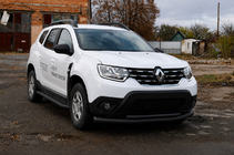 Renault Duster 2018-2024 Front bull bar F3-10 Black (stainless steel) photo 3