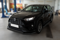 Toyota Rav 4 2019–2025 Front protection bar F3-10 Black (stainless steel) photo 2