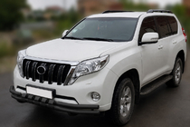 Toyota Land Cruiser Prado 150 2009-2023 Front bull bar F3-31 Black (stainless steel) photo 1