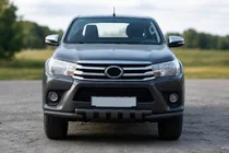 Toyota Hilux 2015- Front bull bar F3-34 Black (stainless steel) photo 1