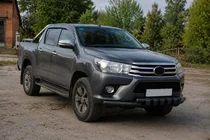 Toyota Hilux 2015- Front bull bar F3-34 Black (stainless steel) photo 2
