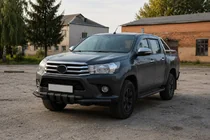 Toyota Hilux 2015- Front bull bar F3-34 Black (stainless steel) photo 3