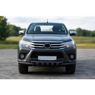 Front bull bar F3-34 Black (stainless steel) Toyota Hilux 2015- photo 1