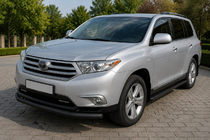 Toyota Highlander 2008-2013 Front protection bar ST008 Black (2010-2013, stainless steel) photo 1
