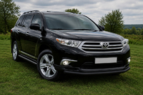 Toyota Highlander 2008-2013 Front protection bar ST008 Black (2010-2013, stainless steel) photo 3