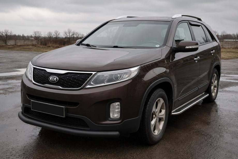 Kia Sorento II XM 2009-2014 Front bull bar ST008 Black (2013-2015, stainless steel) Image