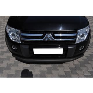 Front protection bar ST008 Black (stainless steel) Mitsubishi Pajero Wagon III 1999-2006 photo 2