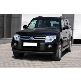Front protection bar ST008 Black (stainless steel) Mitsubishi Pajero Wagon III 1999-2006 photo 1