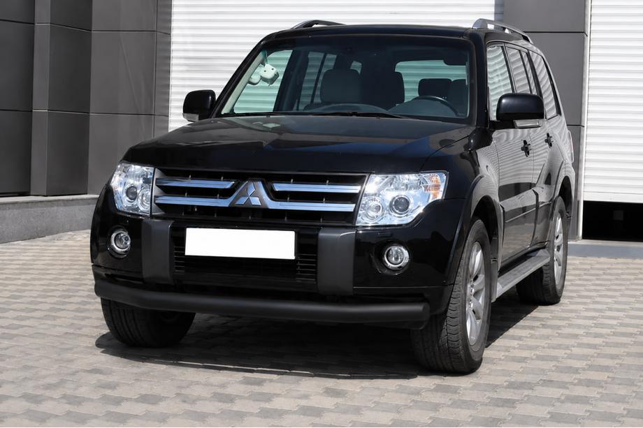 Mitsubishi Pajero Wagon III 1999-2006 Front protection bar ST008 Black (stainless steel) Image