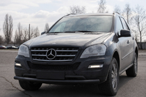 Mercedes ML W164 2005-2011 Front Bumper Guard ST008 Black (Stainless Steel) photo 3