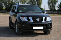 Nissan Pathfinder R51 2005-2014 Front bull bar ST008-1 Black (stainless steel) photo 2