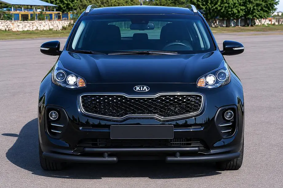 Kia Sportage 2015-2021 Front bull bar ST009 Black (stainless steel) Image