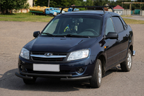 Lada Granta 2011- Front protection bar ST009-2 Black (stainless steel) photo 2