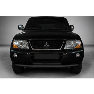 Front Bumper Guard ST014 Black (Stainless Steel) Mitsubishi Pajero Wagon III 1999-2006