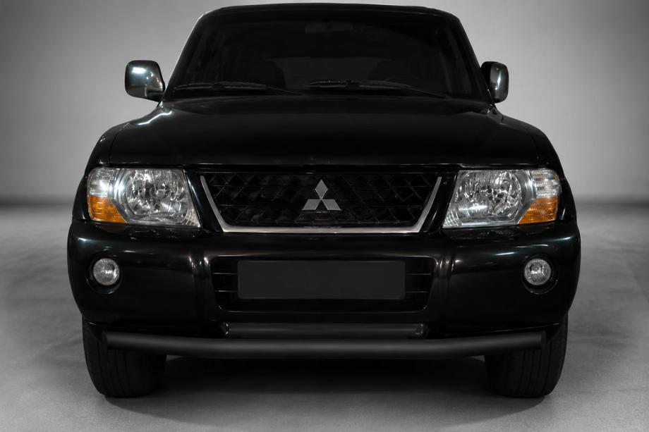 Mitsubishi Pajero Wagon III 1999-2006 Front Bumper Guard ST014 Black (Stainless Steel) Photo 1