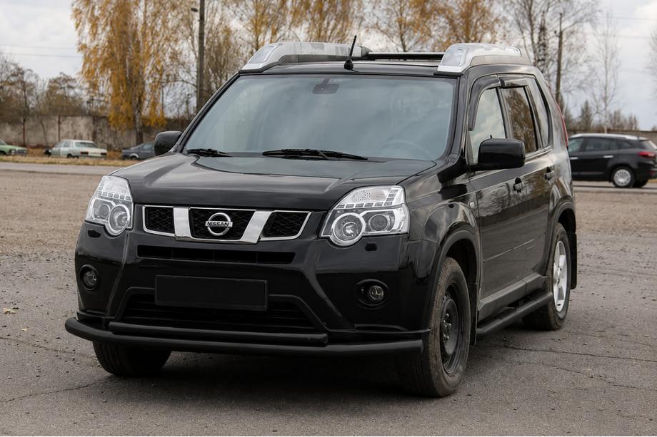 Nissan X-trail T31 2007-2014 Front bull bar ST014 Black (stainless steel) Image