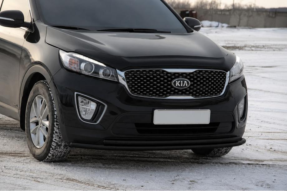 Kia Sorento III UM 2014-2020 Front bull bar ST014 60/42 mm Black (stainless steel) Image