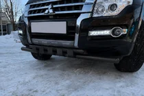 Mitsubishi Pajero Wagon IV 2006-2021 Front bull bar ST015 Black (stainless steel) photo 2