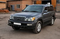 Lexus LX470 1998-2007 Front bull bar ST015 Black (stainless steel) photo 3