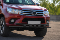 Toyota Hilux 2015- Front bull bar ST015 Black (stainless steel) photo 3
