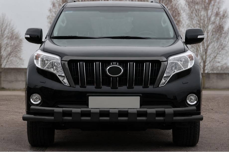 Toyota Land Cruiser Prado 150 2009-2023 Front bull bar ST016-2 Black (stainless steel) Photo 1