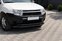 Renault Duster 2008–2017 Bull bar ST017 Black (stainless steel) photo 1