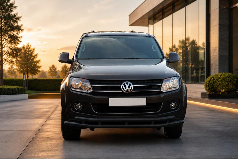 Volkswagen Amarok 2010-2022 Front bull bar ST018-2 Black (stainless steel) Photo 1