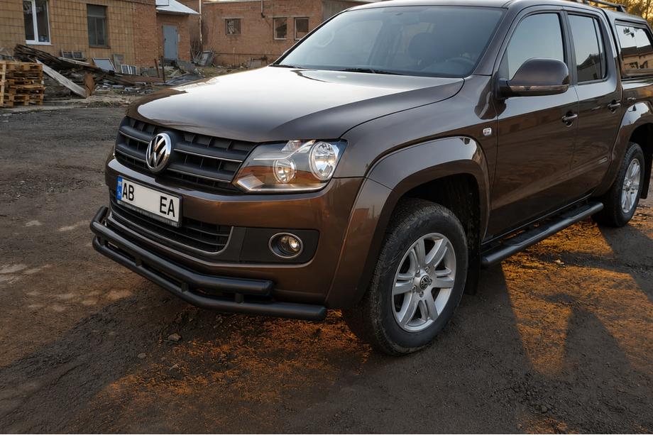 Volkswagen Amarok 2010-2022 Front bull bar ST018-2 Black (stainless steel) Photo 2