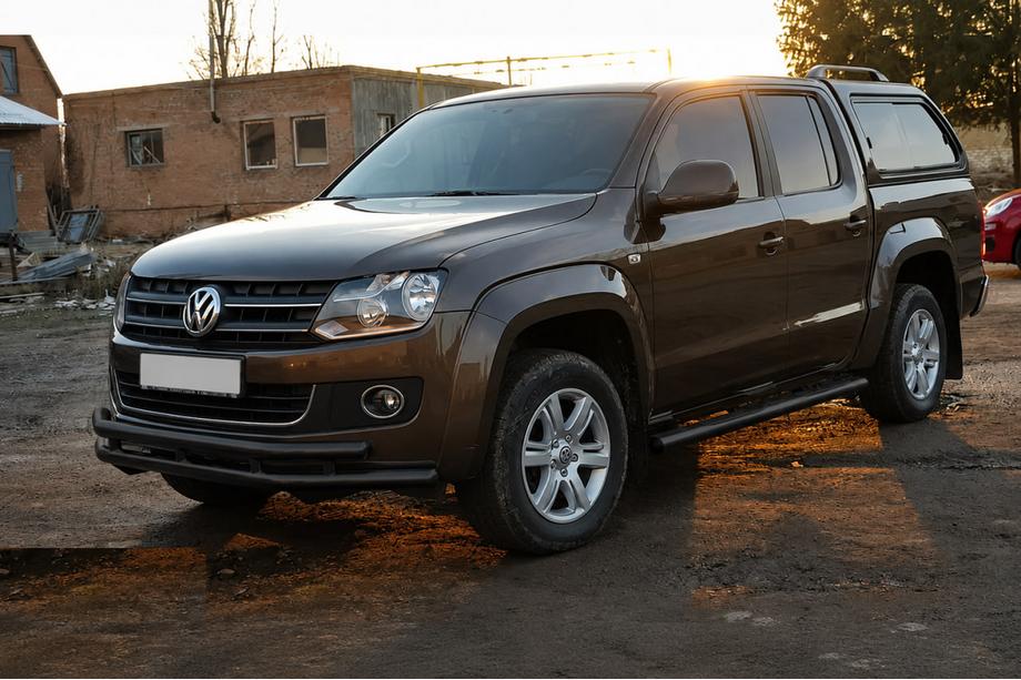 Volkswagen Amarok 2010-2022 Front bull bar ST018-2 Black (stainless steel) Photo 3
