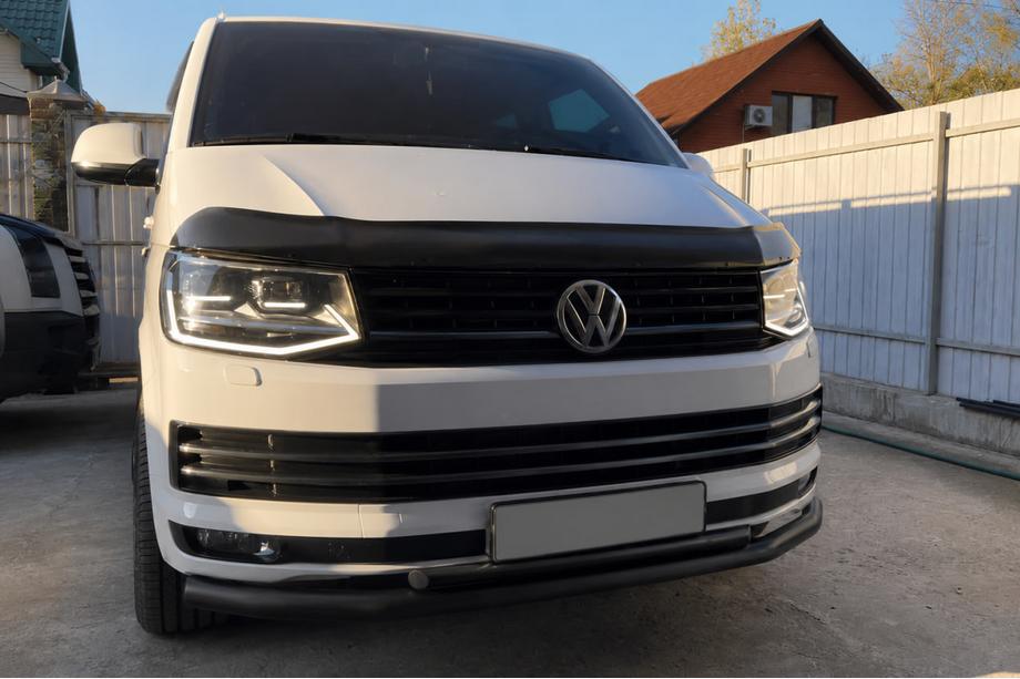 Volkswagen T6 2015-2024 Double front bull bar ST011 Black (stainless steel) Photo 1