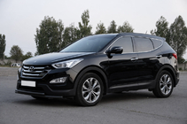 Hyundai Santa Fe 3 2012-2018 Front nudge bar ST014 Black (stainless steel) photo 2