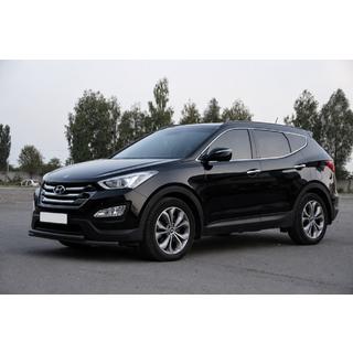 Front nudge bar ST014 Black (stainless steel) Hyundai Santa Fe 3 2012-2018 photo 2
