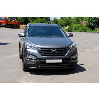 Front nudge bar ST014 Black (stainless steel) Hyundai Santa Fe 3 2012-2018 photo 3