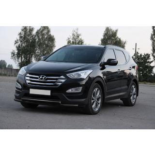 Front nudge bar ST014 Black (stainless steel) Hyundai Santa Fe 3 2012-2018 photo 4