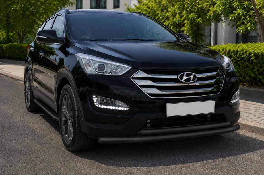 Hyundai Santa Fe 3 2012-2018 Front nudge bar ST014 Black (stainless steel) Image