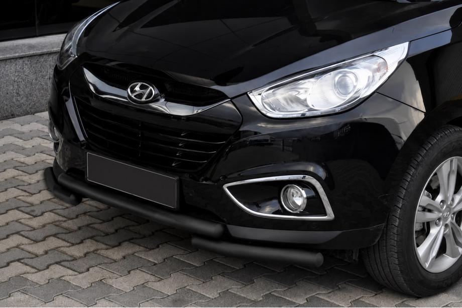 Hyundai IX-35 2010-2015 Front bar ST014-1 Black (stainless steel) Image