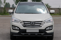 Hyundai Santa Fe 3 2012-2018 Front bull bar ST015 Black (stainless steel) photo 1