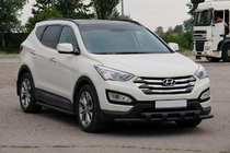 Hyundai Santa Fe 3 2012-2018 Front bull bar ST015 Black (stainless steel) photo 3