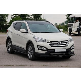 Front bull bar ST015 Black (stainless steel) Hyundai Santa Fe 3 2012-2018 photo 3