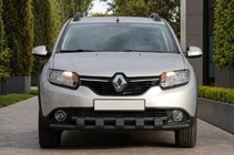 Renault Sandero 2013-2022 Front bull bar ST015 Black (stainless steel) photo 2