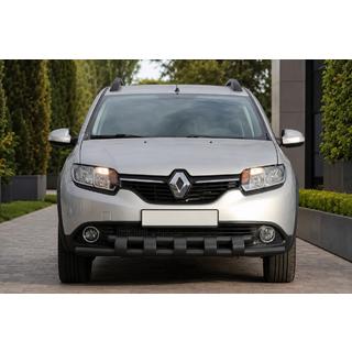 Front bull bar ST015 Black (stainless steel) Renault Sandero 2013-2022 photo 2