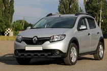 Dacia Sandero 2013-2020 Front bull bar ST015 Black (stainless steel) photo 1