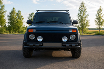 Lada Niva and Urban 1977- Front bull bar ST015 Black (stainless steel) photo 1