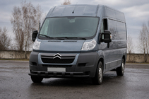 Peugeot Boxer 2006-2025 Front bull bar ST015 Black (stainless steel) photo 1